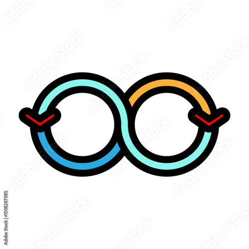CI CD Pipeline Vector Filled Icon Design