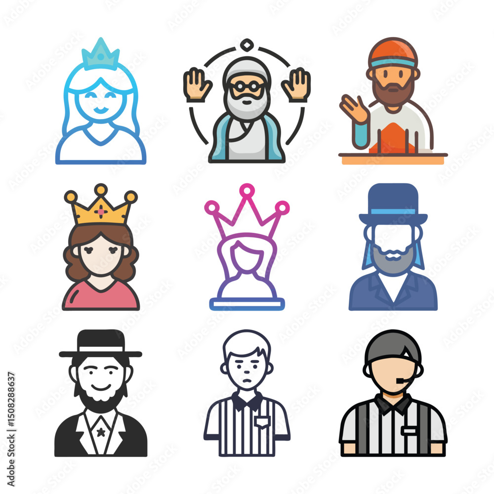 Fototapeta premium set of funny cartoon builder