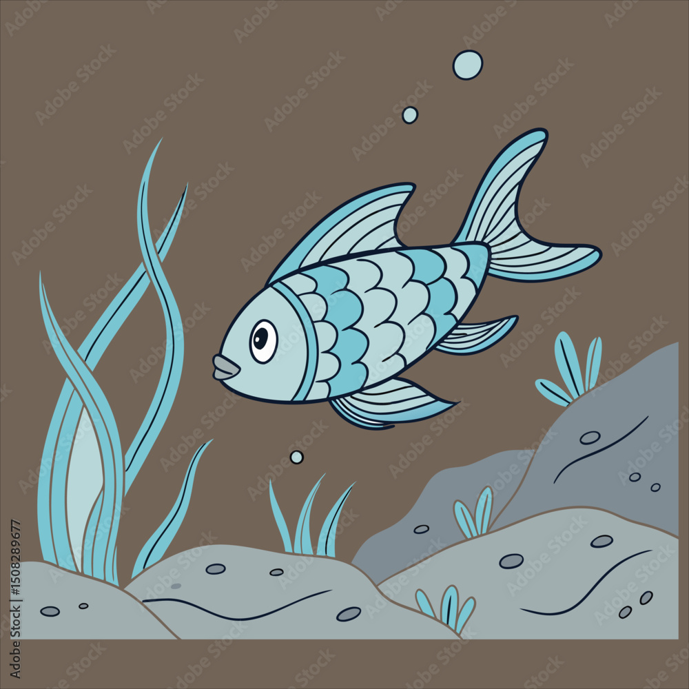 Fototapeta premium fish cartoon vector