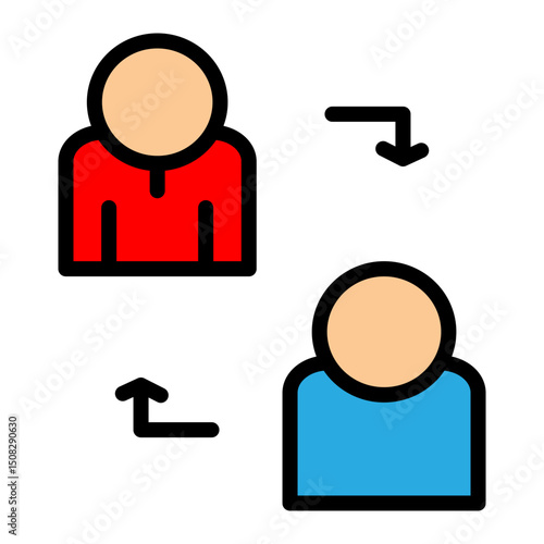 Role Transition Vector Filled Icon Design