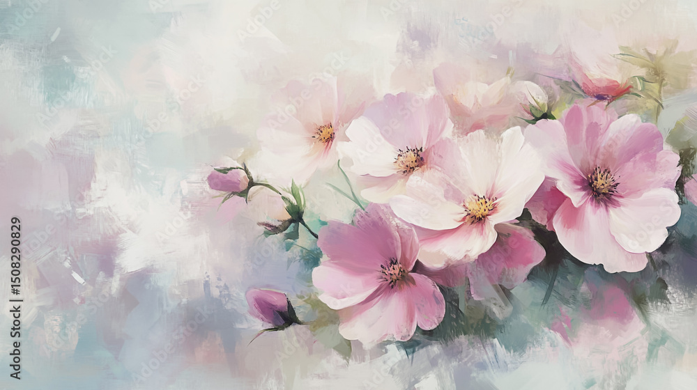 watercolor botanical Cosmos flowers texture template background.Elegant wedding invitation card background . Minimal hand painted Design for wedding or Valentine's Day watercolor botanical Cosmos flowers texture template background.Elegant wedding invitation card background . Minimal hand painted Design for wedding or Valentine's Day