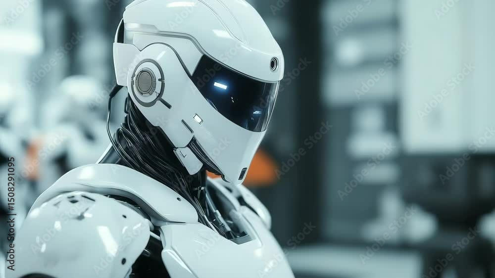AI robots in futuristic business hub, Futuristic business hub with autonomous robots and AI-driven systems AI robots in futuristic business hub, Futuristic business hub with autonomous robots and AI-driven systems