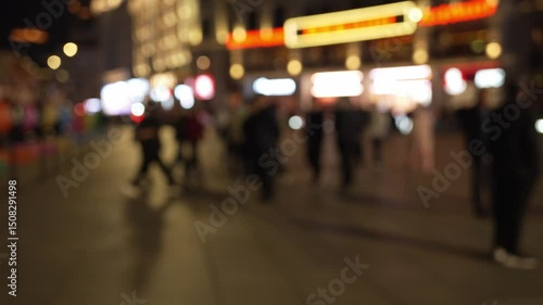 Wallpaper Mural Crowd of people walking on streets in the city blurred background Torontodigital.ca