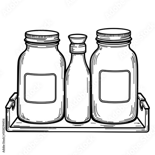 Organized jars in bathroom drawer, simplicity and clarity