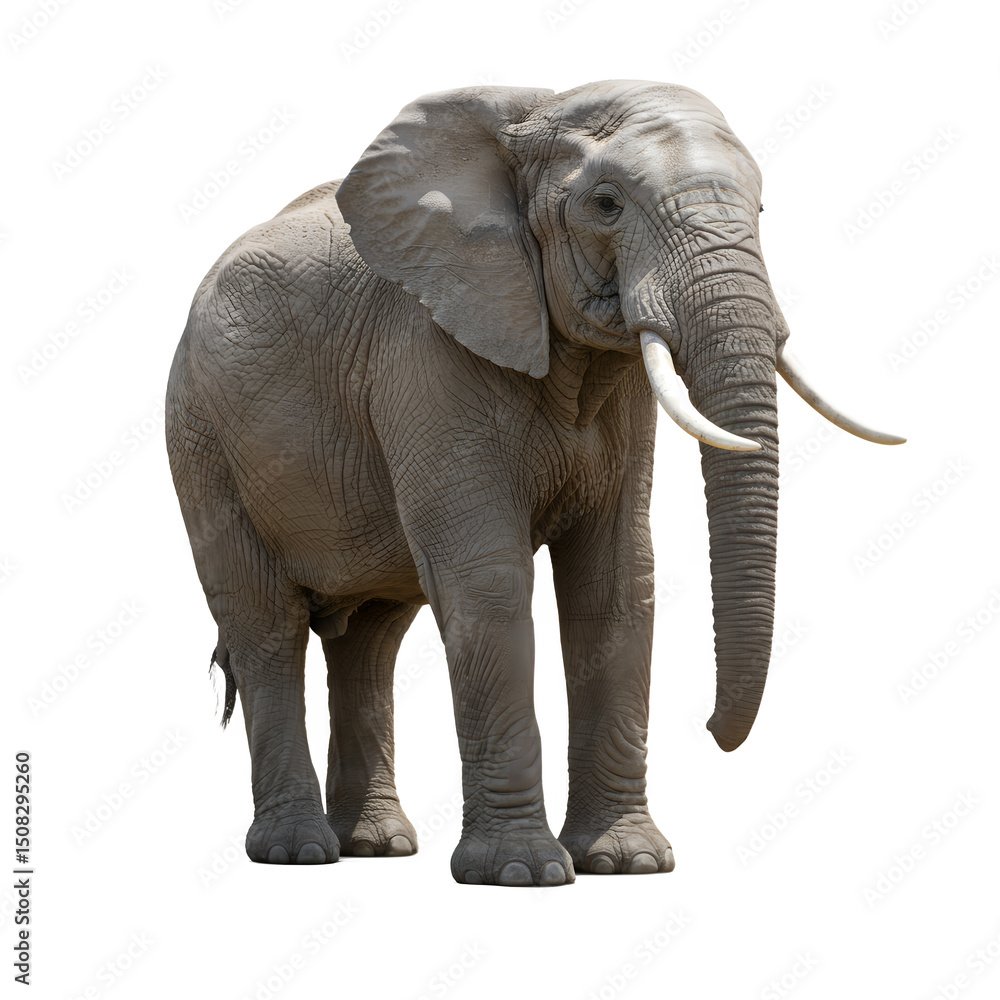 Fototapeta premium African Savanna Elephant transparent background