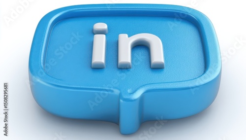 Blue speech bubble icon with white 