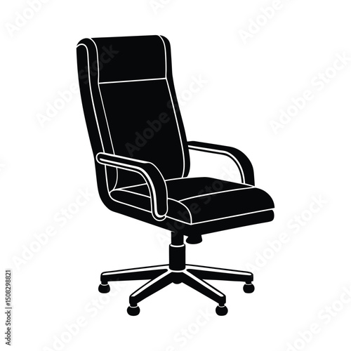 Office chair silhouette on white background