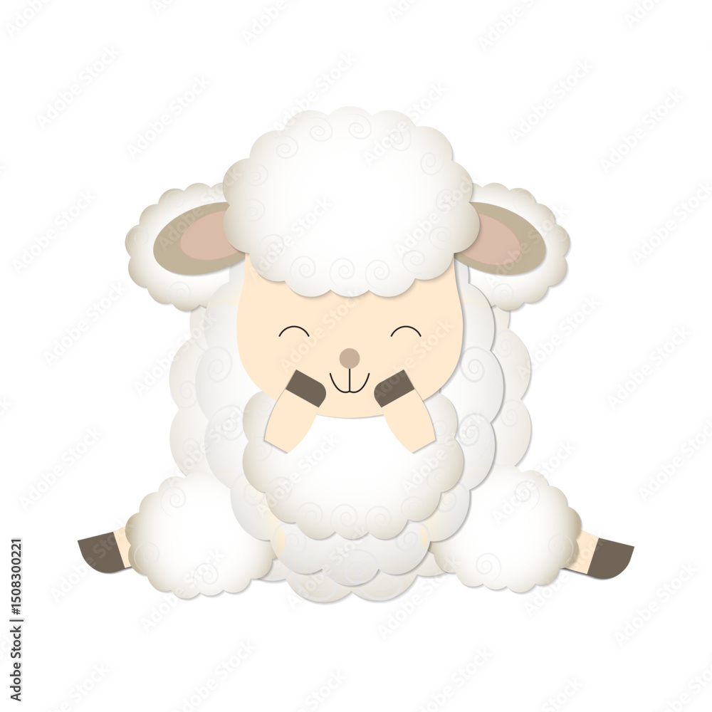 Cute Sheep smile, laughs and giggling Cute Sheep smile, laughs and giggling