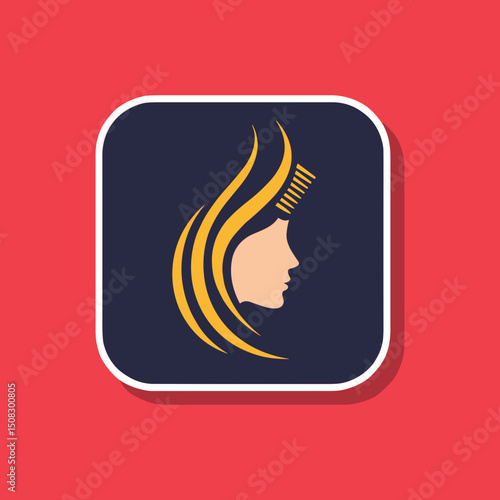 Spa salon logo design featuring a woman's silhouette and hair  