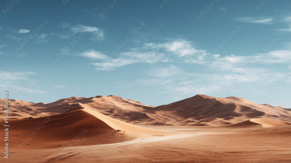 Naklejka premium desert landscape with blue sky