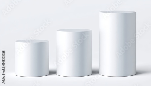 Wallpaper Mural Three ascending cylindrical pedestals against a plain backdrop Torontodigital.ca