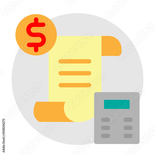 Estimated Cost Vector Flat Icon Design