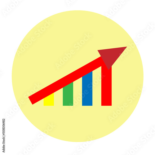 Forecasting Line Chart Vector Flat Icon Design