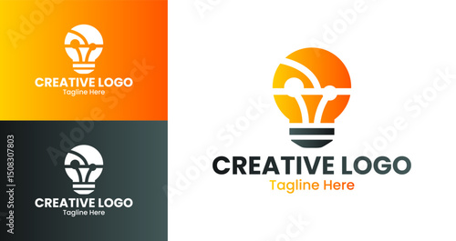 Creative Logo Design with Lightbulb Concept for Innovation and Branding