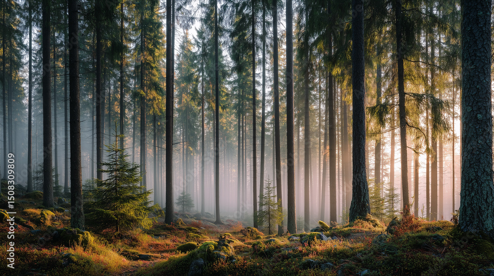 Obraz premium morning in the forest