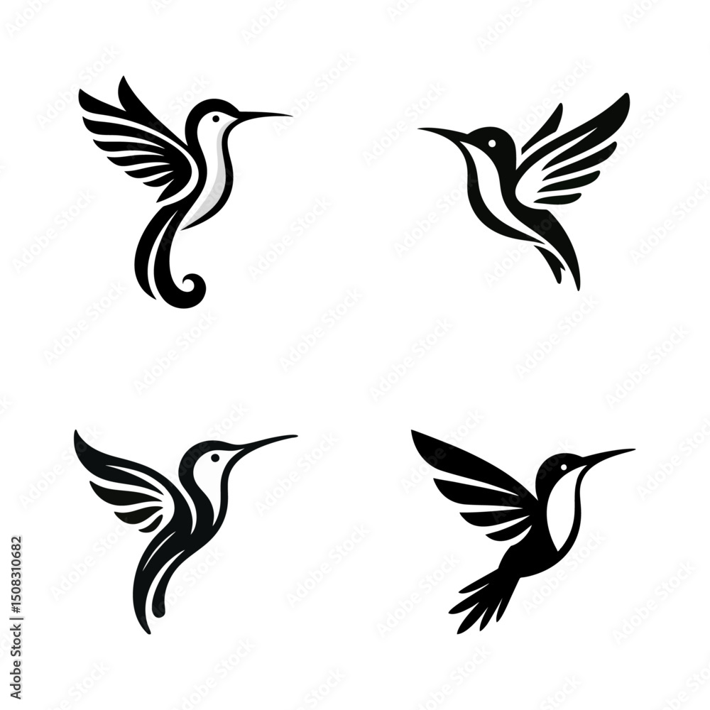 Fototapeta premium Colibri hummingbird logo icon design