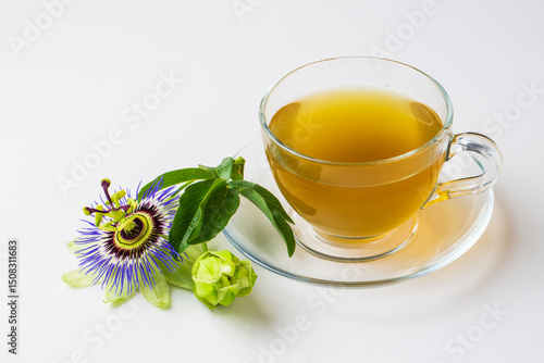Cup of herbal tea with pass...