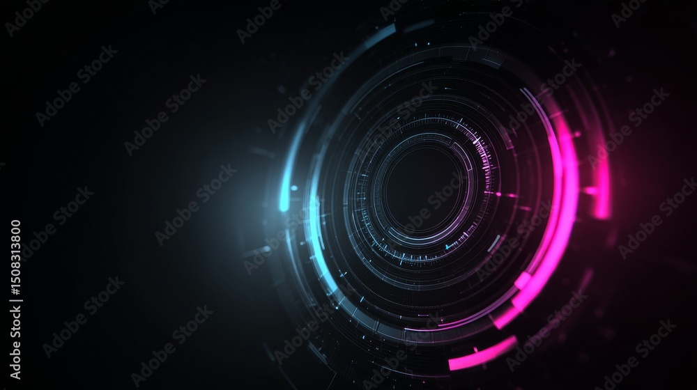 Futuristic digital abstract with vibrant glowing circular patterns. Futuristic digital abstract with vibrant glowing circular patterns.