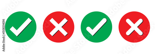 Green check mark icon. Check mark vector icon. Checkmark Illustration. Vector symbols set ,green checkmark isolated on white background. Correct vote choise isolated symbol.