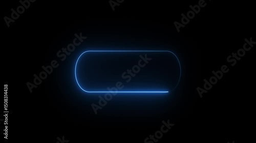 glowing lights.neon animation of round frame on black background, moving blue and pink glowing lines, 4K animated seamless loop template