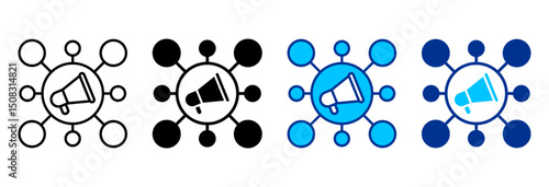 Marketing Icon Set Multiple Style Vector Illustration