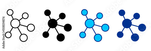 Network Icon Set Multiple Style Vector Illustration