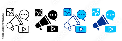 Campaign Icon Set Multiple Style Vector Illustration