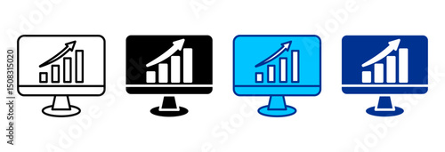 Trending Icon Set Multiple Style Vector Illustration