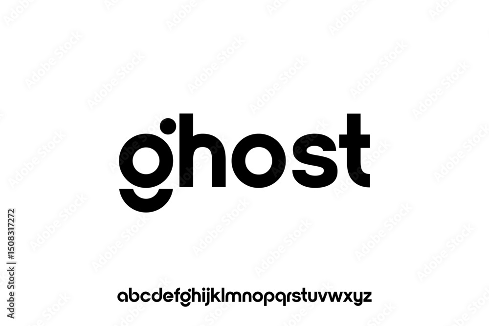word ghost modern minimalist geometric circular font with rounded edges. word ghost modern minimalist geometric circular font with rounded edges.