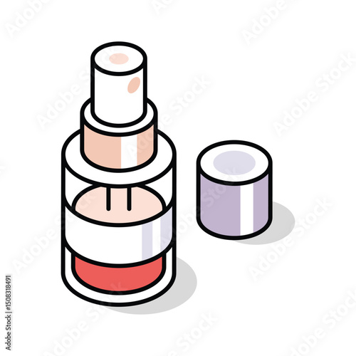 Get a glimpse of this isometric icon of mouth spray