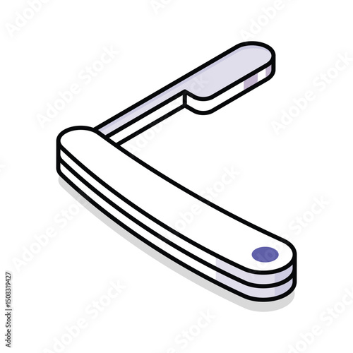 A captivating isometric outline icon of grooming razor tool