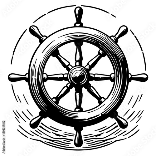 Silhouette sketch of ship's rudder