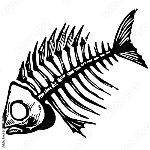Fish bone silhouette