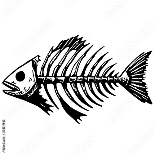 Fish bone silhouette