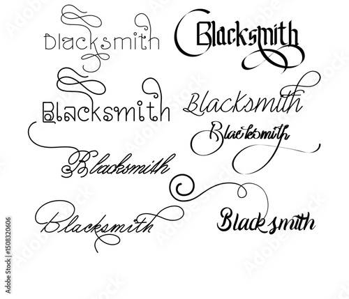 Minimalist Blacksmith Typography Logo for Authentic Craft Appeal, Creative Blacksmith Lettering Logo for Timeless Brand Presence
