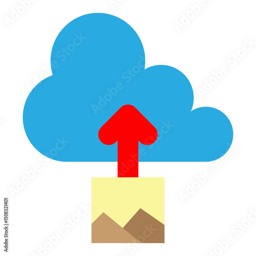Image Upload Vector Flat Icon Design