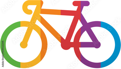 Pride Month Bicycle Icon Rainbow LGBTQ Icon