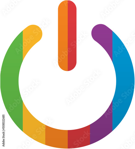 Pride Month Power Icon On Off Icon Rainbow LGBTQ Icon