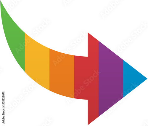 Pride Month Arrow Icon Turn Right Icon Rainbow LGBTQ Icon