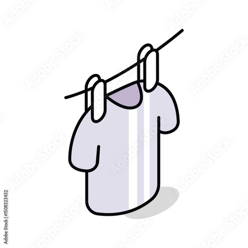 Trendy isometric icon of drying shirt, easy to edit