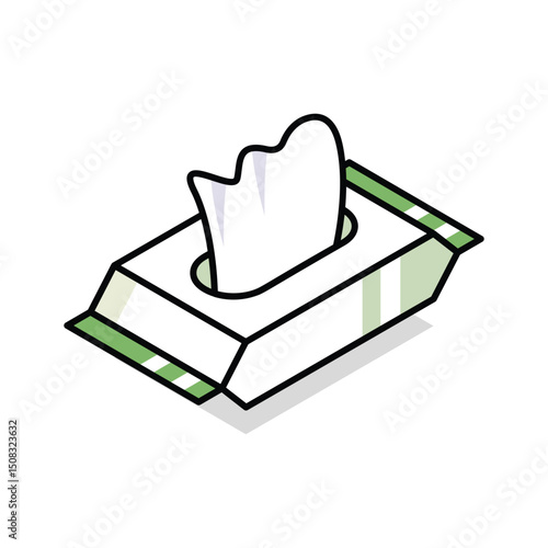A customizable isometric icon of wet wipes packet
