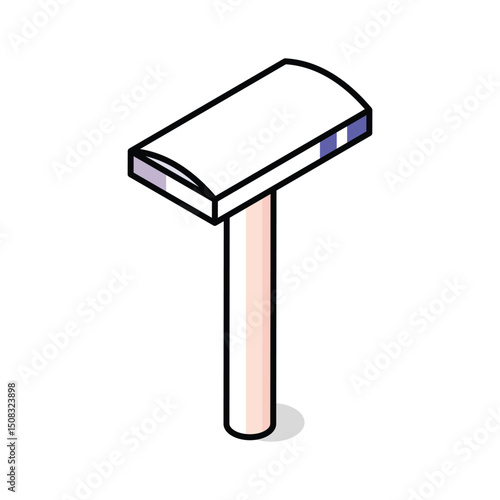 A premium isometric icon of a single blade razor