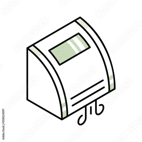 Modern isometric icon showing electric hand dryer device