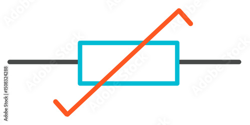Variable Resistor Diode-Controlled Electronic Symbol