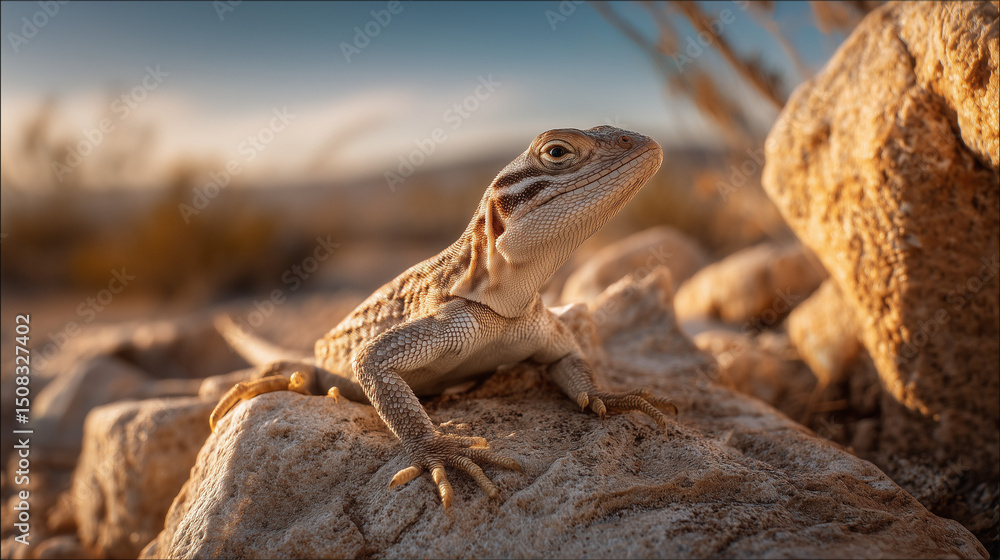Fototapeta premium lizard on the rock