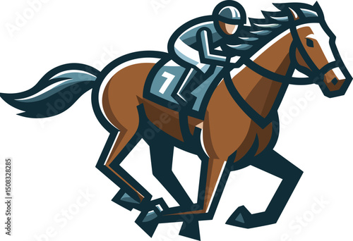 競馬の競走馬のイラスト