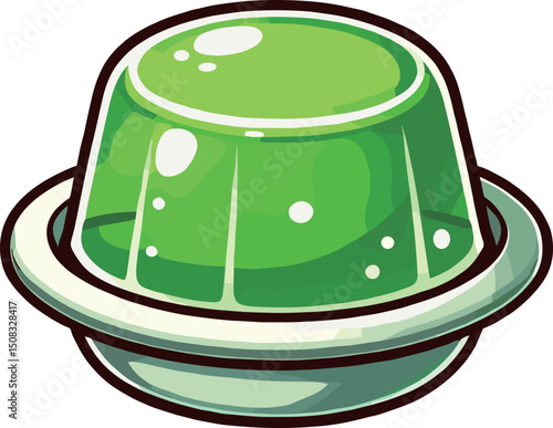 緑のゼリーのイラスト
