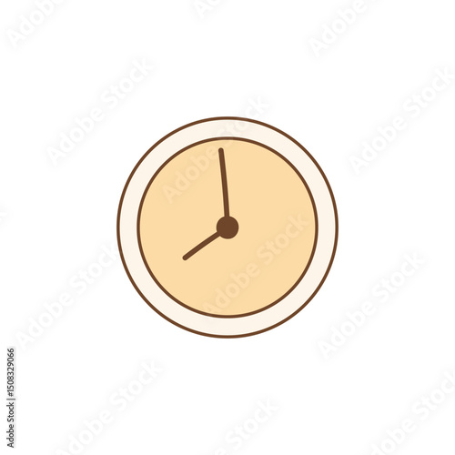 Minimalist cartoon wall clock showing seven o’clock