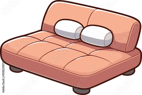 ソファベッドのイラスト