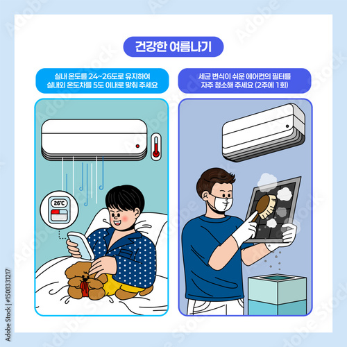 Air conditioner temperature control and cleaning rules